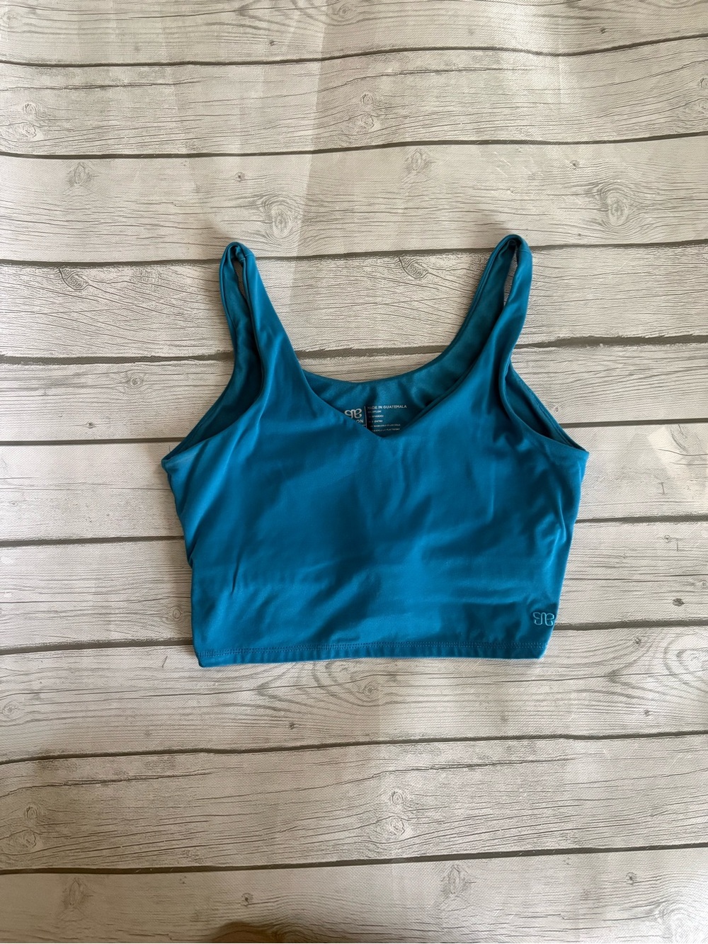 Albion Teal Blue Crop Tank Top